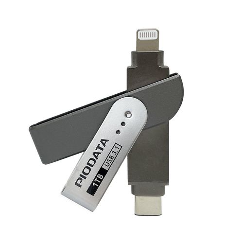 PioData iXflash 1 MFi Certified Flash Pen Drive for iPhone/iPad/Mac/PC USB 3.1 Type C External Storage Memory Photo Stick