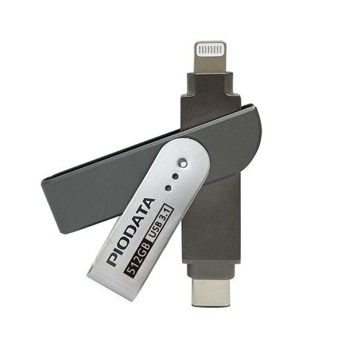 thumbnail image 2 of PioData IXflash 512GB Lightning And USB Type A Flash Drive For IPhone, IPad, Mac, And PC, Apple MFi Certified External Memory Stick External Storage Memory Photo Stick 2 of 14