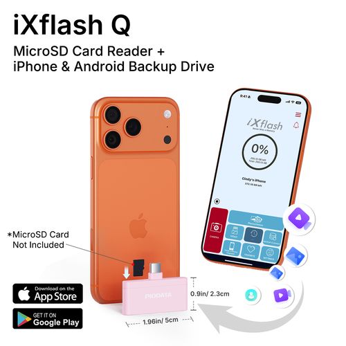 iXflash Q Micro SD Memory Card Reader USB-C Phone Drive for iPhone